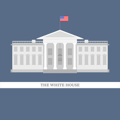 Vector illustration of white house flat style building. The white house in Washington DC.