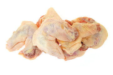 chicken neck on white background