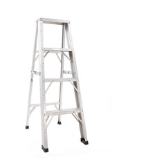 Aluminum step ladder isolated on white background