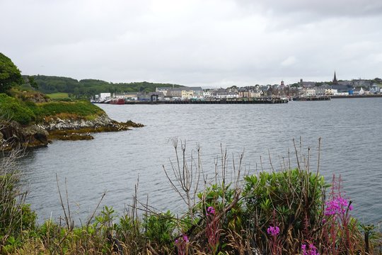 View of the harbor at Stornoway, Lewis Island Scotland Hebrides