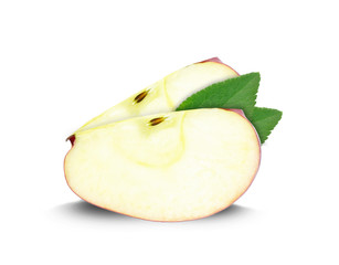 apple red slice isolated on white background