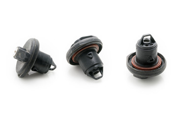 Fuel Tank Cap of very Old Car, different angles, studio shot on white background