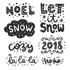 Obraz premium Christmas vector lettering