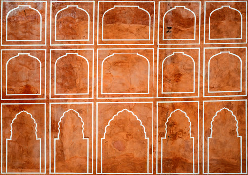 Beautiful pattern on palace wall in Jaipur,India