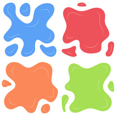 Set of four multi color splashes on a white background. Vector illustration
