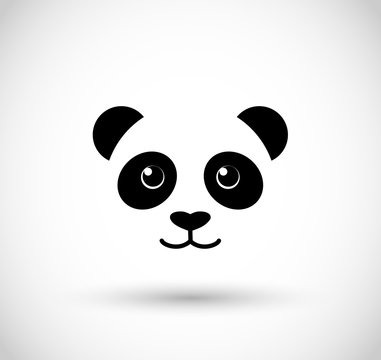 Panda face icon vector