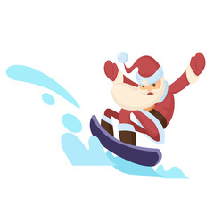 santa claus riding snowboard