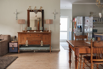 Interior of the dining and living areas of a home