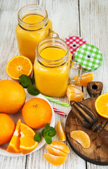 Jar with orange juice