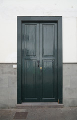 Obraz na płótnie Canvas Dunkel grüne Haustür aus Holz