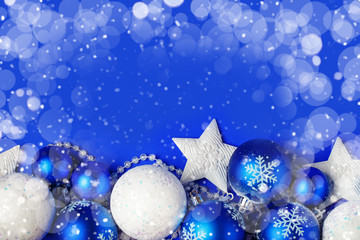 Merry Christmas and Happy New Year. A New Year's background with New Year decorations.New Year's card.