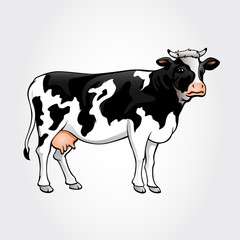 A cow vector illustration. A illustration for dairy, product or farm company.
