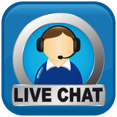 live chat man icon