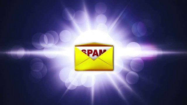 SPAM, E-mail Concept, Letter, Animation, Rendering, Loop, 4k
