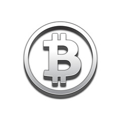 Bitcoin isolated web vector icon. Bitcoin trendy 3d style vector icon. Raised symbol illustration. Eps 10. Bitcoin symbol vector icon for your web site design, internet, graphic interface, business.