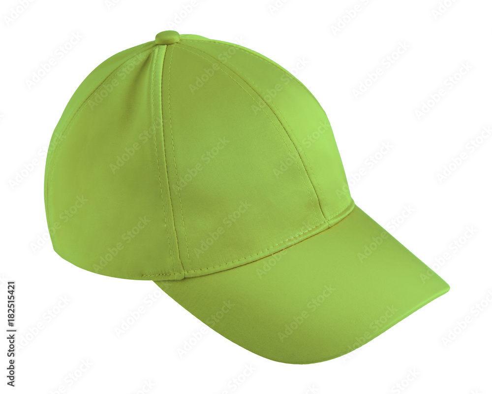 Poster Green chartreuse cap isolated on white