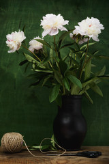 Still life peony sprig