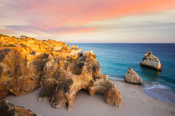 Sunset at Praia Dos Tres Irmaos, Algarve, Portugal