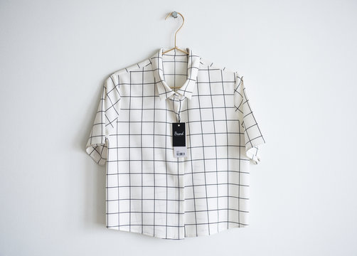 Minimal shirt design with price tag