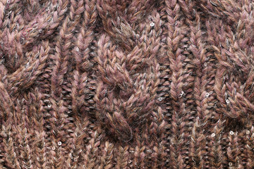 Light brown winter wool knitted sweater