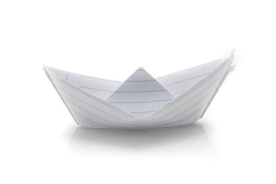 Boat made with Paper, Concept of traveling and imagination