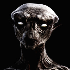 Digital 3D Illustration of a creepy Creature
