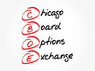 Fototapeta premium CBOE – Chicago Board Options Exchange acronym, business concept background