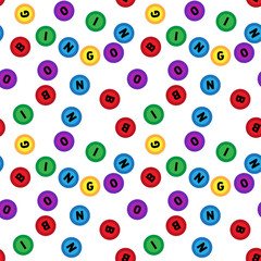 Seamless lotto pattern isolated on white background.Bingo