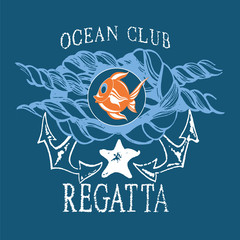 Red fish in a ropes knot