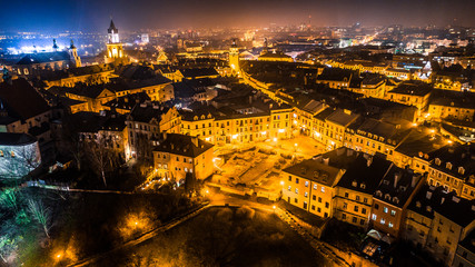 Fototapeta na wymiar Lublin miasto nocnych inspiracji