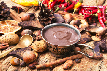 Hot melted chocolate