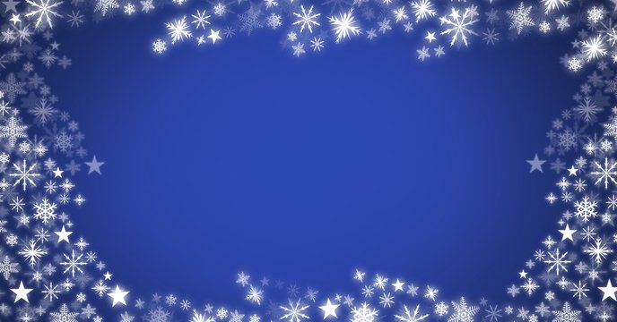 Snowflake Christmas patterns on blue