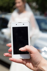 Белый телефон свадьба невеста