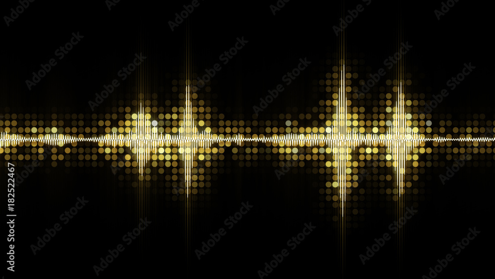 Poster yellow audio waveform equalizer abstract festive background