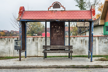 Obraz premium old bus station in Serbia