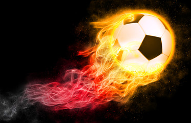 Naklejka premium Fußball in Flammen_Deutschland