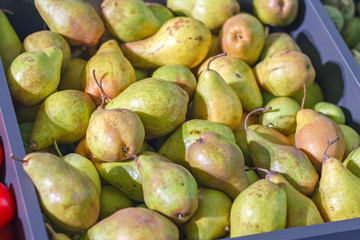 green pear in the box