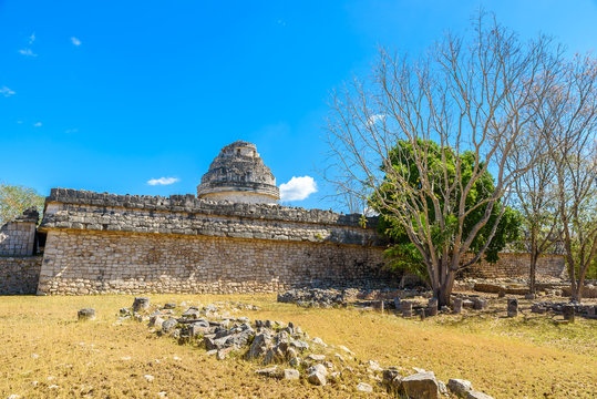 Ruin of Observatory at Chichen Itza, Yucatan, Mexico