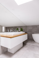 Classic bathroom in attic