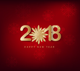 Happy new year 2018 greeting card and merry christmas, chinese new year of the dog