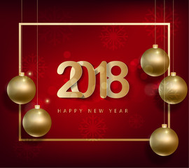 Happy new year 2018 greeting card and merry christmas, chinese new year of the dog