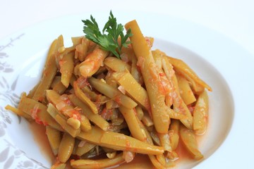 Cooked Green Beans On A Plate