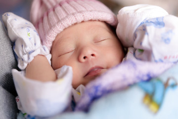 New born baby infant asleep