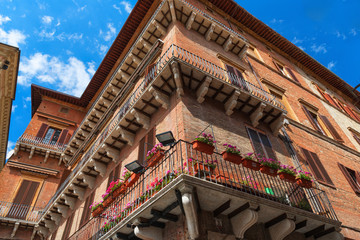 Fototapeta na wymiar Architectural detail of building, Siena, Italy, Europe