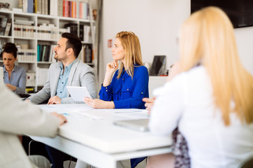 Obraz premium Business people working in office