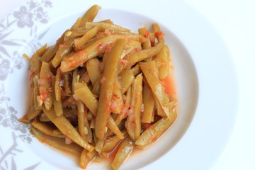 Cooked Green Beans On A Plate