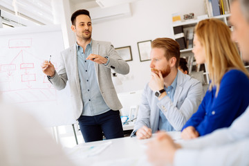 Obraz premium Business people working in office