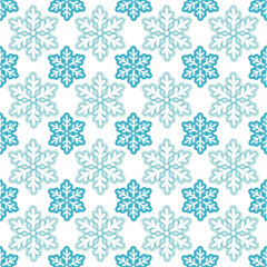 Seamless vector background with doodle snowflakes. Winter pattern. Textile rapport.
