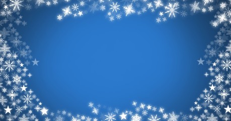 Snowflake Christmas patterns on blue