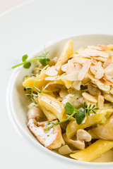 penne with gorgonzola and mushrooms